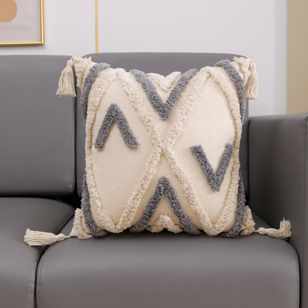 Tassel Cushion Cover (Cover Only,Filling Not Included)