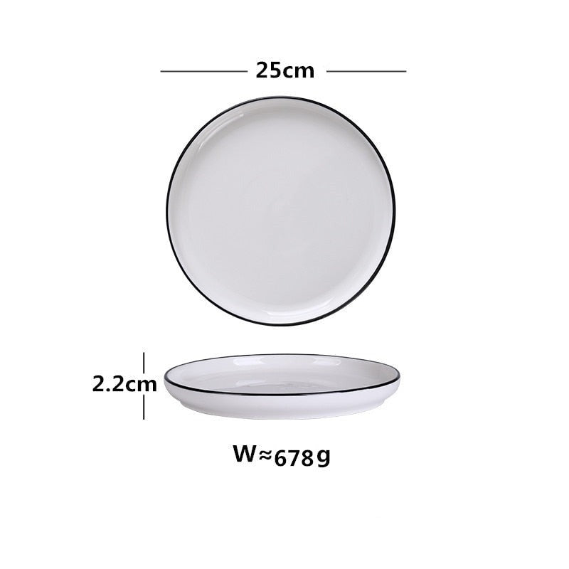 Black Trimmed Dinnerware