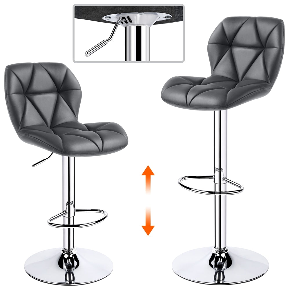 Prismatic Faux Leather Bar Stools (2pcs)