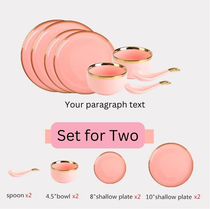 Pink Ceramic Gold Lined Dinnerware
