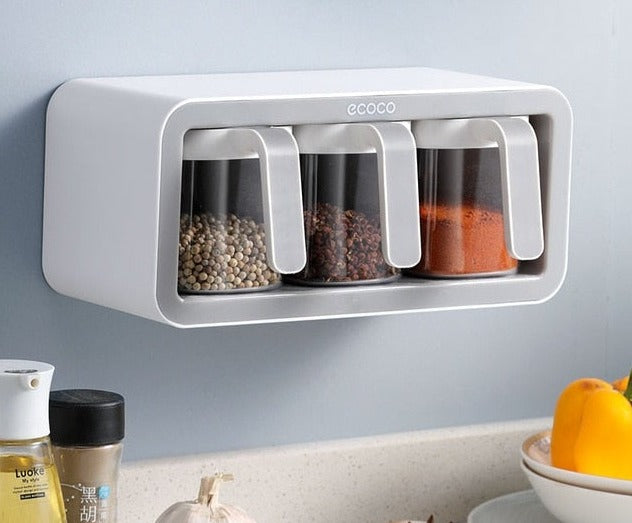 self-adhesive spice rack