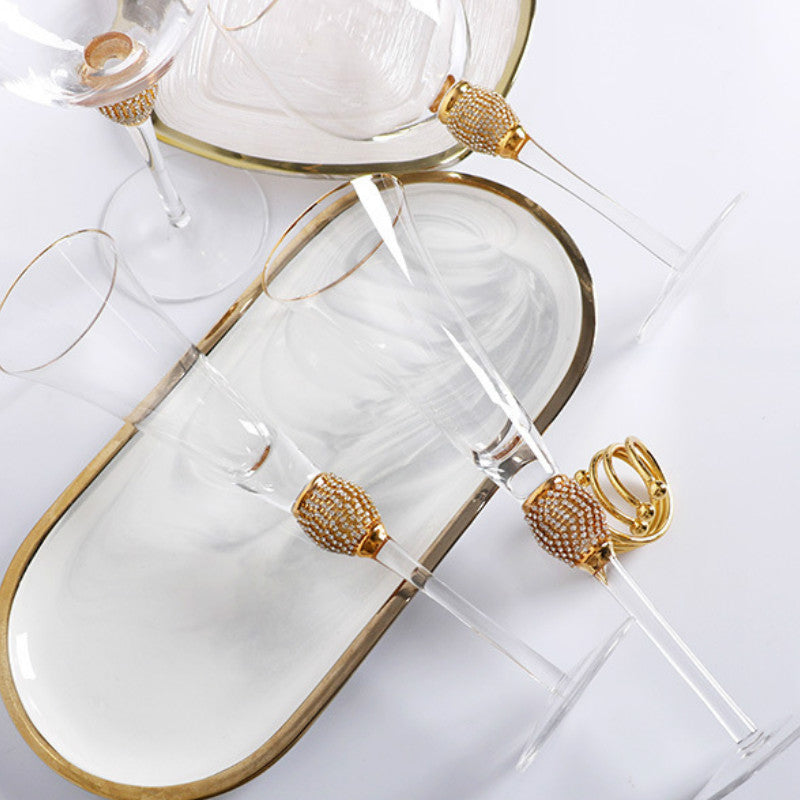 Inlaid Diamond Handmade Wine/Cocktail Glass